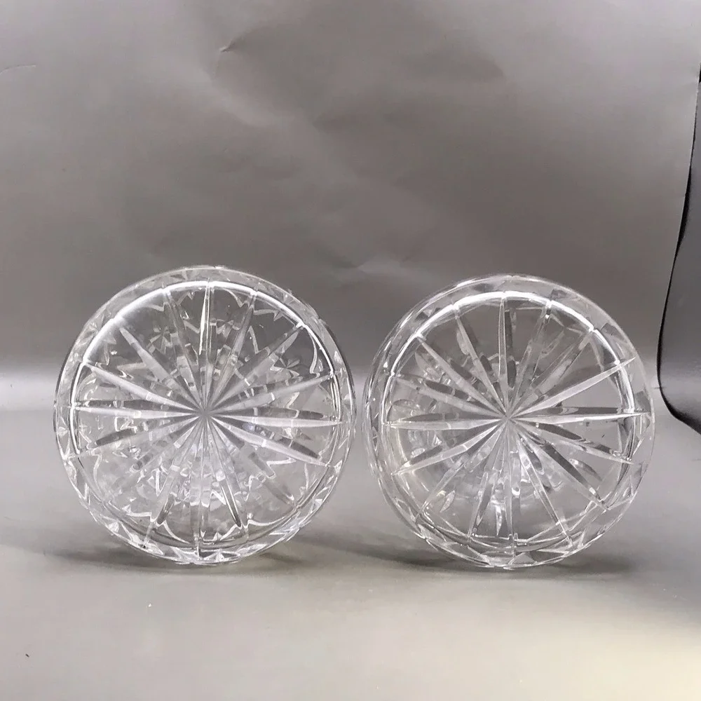 2 Small Cut Glass/crystal Decanters Matching Stoppers But Bottles Differ 7